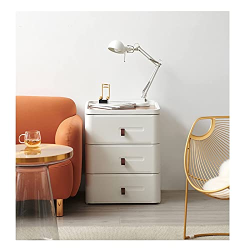 HJYBFA Mesita de Noche de Estilo japonés Blanca con cajón pequeño, Sencilla, para Dormitorio, Mini Armario de 3 o 4 cajones para el hogar