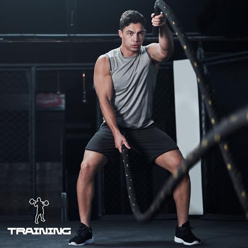 Men Running Athletic Shorts, Quick Dry 7 inch Inseam Gym Workout Men Shorts with Deep Pocket & Zipper3