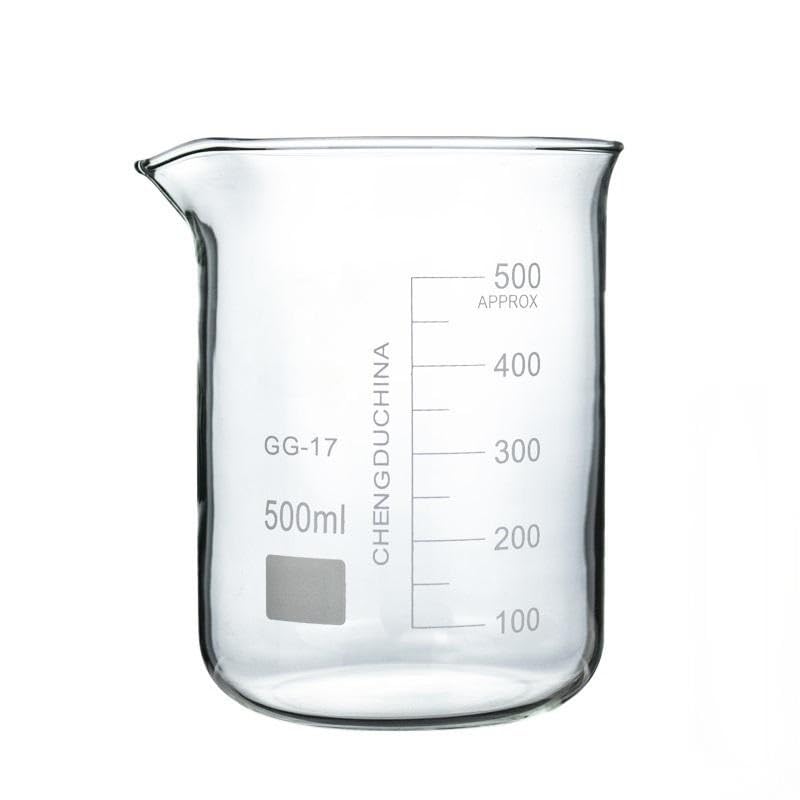Vaso de precipitados de Vidrio de borosilicato Transparente de 50 ml a 3000 ml, con Capacidad para 1 Unidad (50) (500)