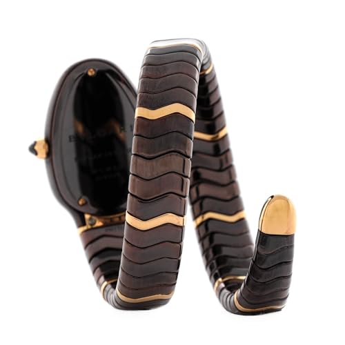 Pre-Loved Serpenti Spiga Single Spiral Quartz Watch Ceramic and Rose Gold with Diamond Bezel 234