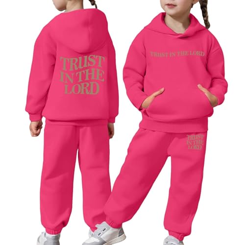 Ensemble de survêtement à capuche manches longues fille rose respirant pour bouger librement