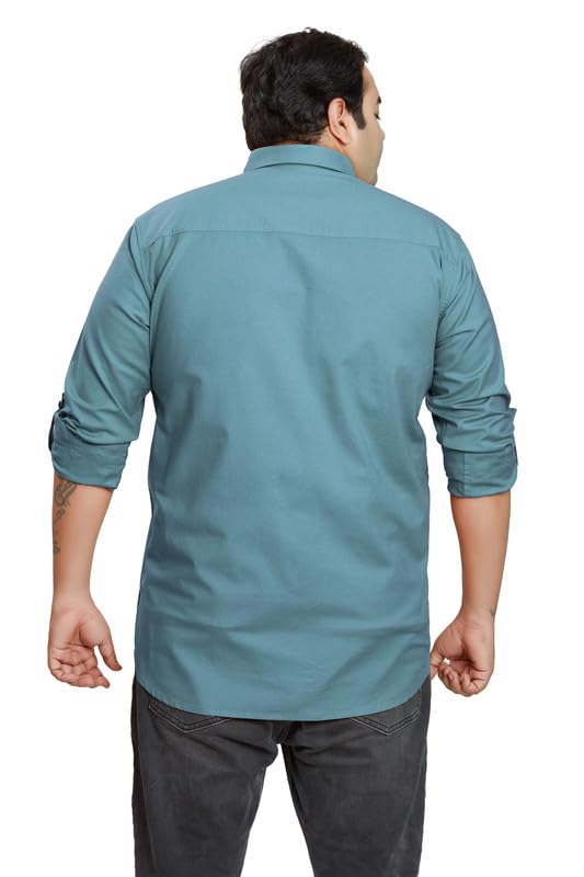 Image of BE ACTIVE Plus Size Lycra Cotton Satin for Men Shirts|| All Plus Size Men|| Cotton Stylish Full Sleeves Shirt for Men