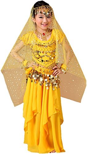 Astage Girls Princess Costume Halloween Dance Sets Yellow L 9 to 10 Years