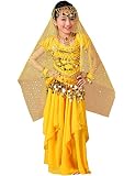 Astage Girls Princess Costume Halloween Dance Sets Yellow L 9 to 10 Years