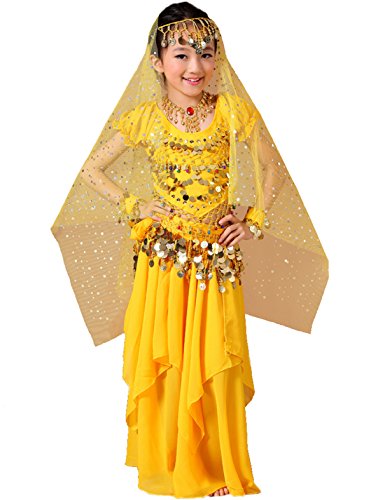 Astage Girls Princess Costume Halloween Dance Sets Yellow L 9 To 10 Years #TOP3