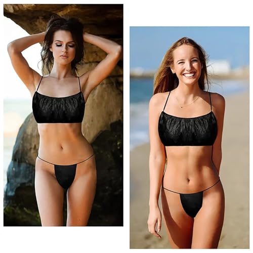 50 Sets Disposable Bras and Panties for Spa Women Bras and Bikini Thongs3