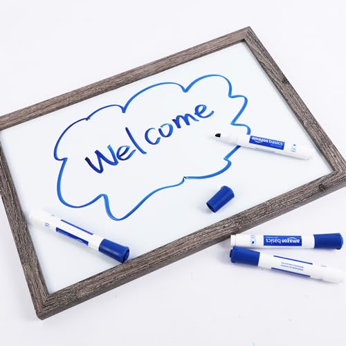 Image of Amazon Basics Dry Erase Whiteboard Markers, Chisel Tip, Low-Odor, Blue, 12-Pack, For Drawing, Sketching and Writing