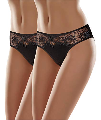 VisSec Damen Panty Damen Slips String Tanga Ouvert Slip Sexy Unterwäsche Unterhosen Dessous Wetlook Spitze Reizvoller Niedrige Taille L EU = 40