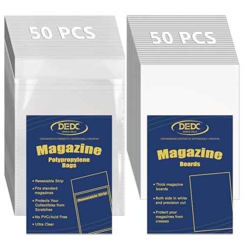 100 PCS Resealable Magazine Bags and Boards