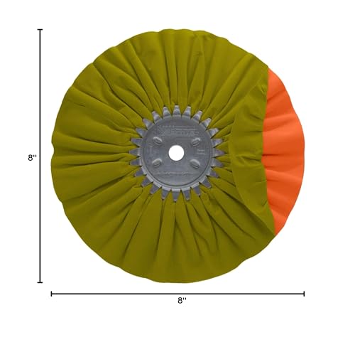 Image of Zephyr Custom Polishing Products Airway Buffing Wheels for Industrial Polishers, Big Rigs and Lifted Trucks. Made in The U.S.A.(Cut - Yellow /Orange)