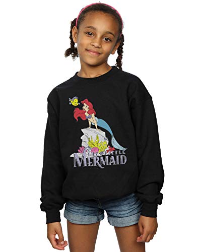 Disney Girls The Little Mermaid Sea Friend Sweatshirt Black 7-8 Years