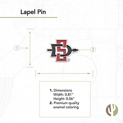 Image of Desert Cactus San Diego State University Lapel Pin SDSU Aztecs Made of Metal for Formal Wear, Bag and Hat Jewelry, and Tie Tack (Pin A)