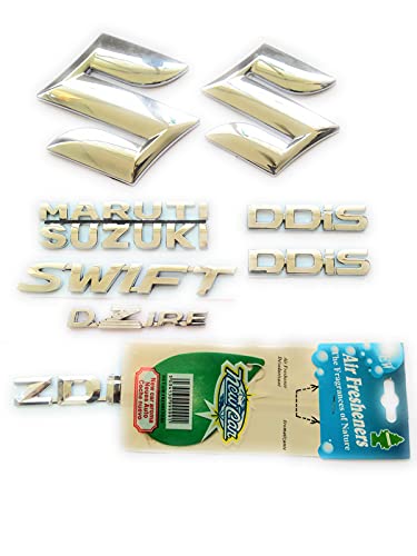 Car Monogram Symbol Wrap Decal Sticker Emblem Badge Logo Full Kit 24 with Perfume Compatible with M-aruti S-WIFT D-ZIRE 2008-2017