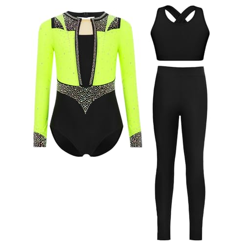 Justaucorps de danse classique et gymnastique avec leggings et chemisette pour bambina