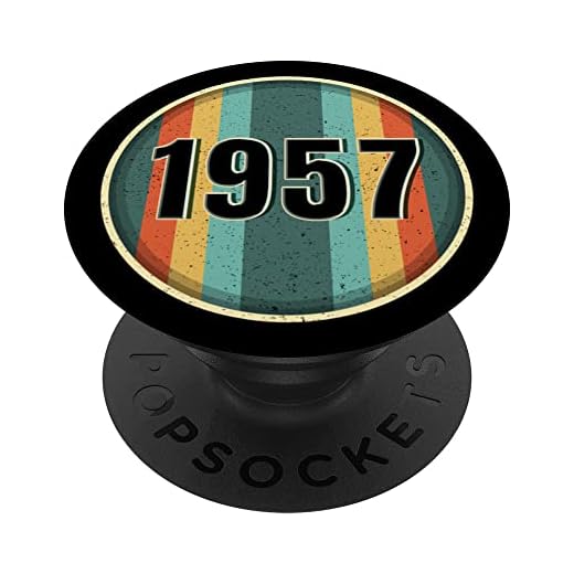 Retro 1957 cumpleaños Pop Socket divertido 1957 cumpleaños 1957 PopSockets PopGrip Intercambiable