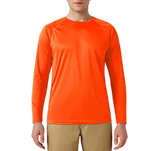 SG Edge Men’s UPF 50+ Rash Guard Swim Shirt Long Sleeve Moisture Wicking Quick Dry Lightweight Wrinkle-Resistant Fishing Running Hiking Sunset Red