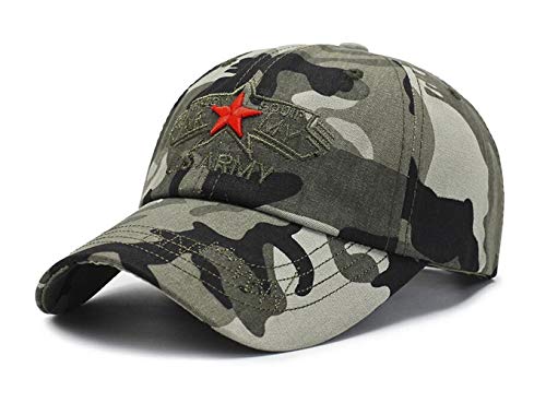 HUA YANG Baseball Cap Camouflage Army Cap Unisex Stickerei Baseball Cap Outdoor Reisen Sport Kappe (Grau)