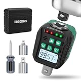 KOEORWS 1/2-Inch Digital Torque Adapter, 5.02-99.57 Ft.lb/6.8-135 N.m, Electronic Torque Wrench Converter with ±2% Accuracy, Preset Function, Data Storage, 3/8” & 1/4” Adapter for Bike, Moto, Car