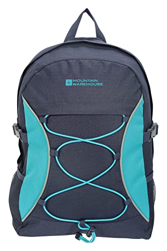 Mountain Warehouse Bolt Rucksack - 18 Liter - Ripstop-Rucksack, Kompressionsgurte, mehrere Fächer, elastischer Kordelzug vorne - Für ganzjähriges Reisen, Camping, Herbst Blaugrün Einheitsgröße