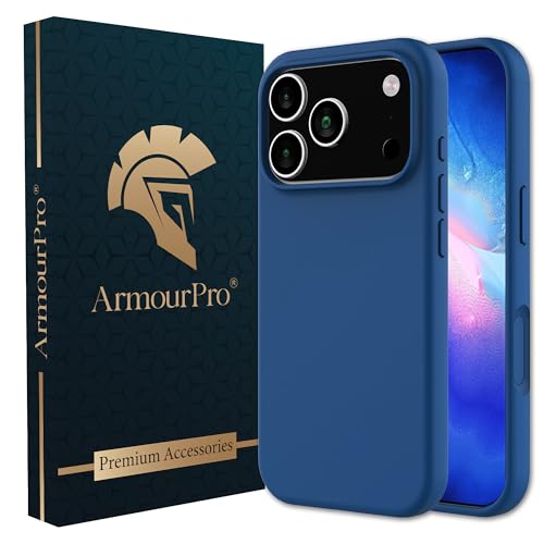 Image of ArmourPro Silicone Back Case for iPhone 17 Pro Max, Soft-Touch Case | Dark Blue