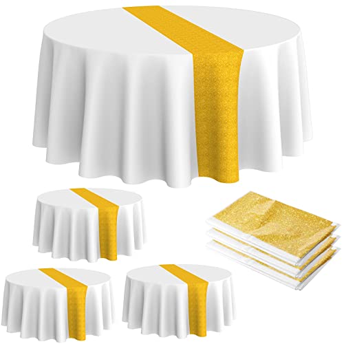 Beautify Your Home with a White and Gold Round Tablecloth A Stylish
