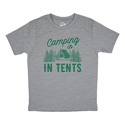 Youth Camping is in Tents T Shirt Funny Intense Outdoors Hiking Camp Tee for Kids