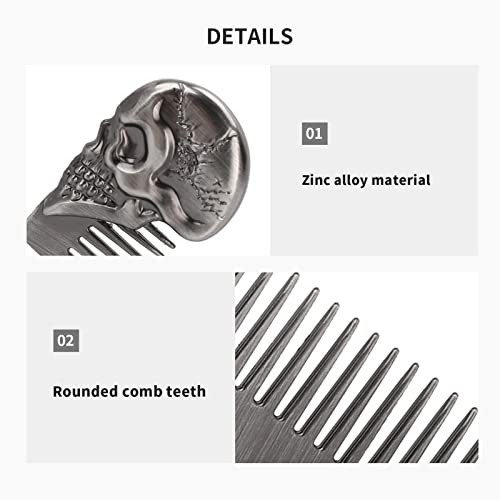 Peine de bolsillo para barba con diseño calavera 14.71 cm miniatura 7