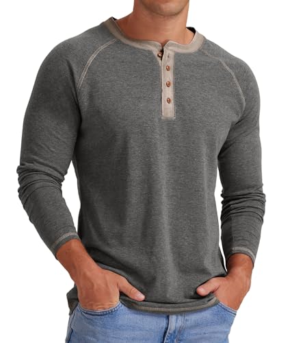 Image of Sailwind Mens Henley Long /Short Sleeve T-Shirt Cotton Casual Shirt