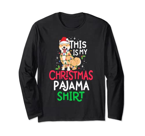 Shiba Inu Tree Lights Dog This Is My Christmas - Camisa de pijama para perro Manga Larga