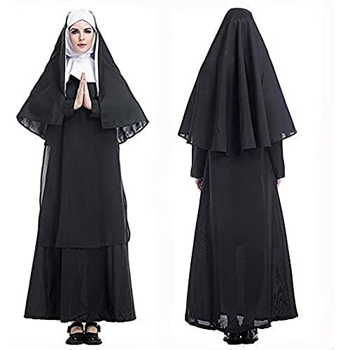 Giyomi シスター服 ハロウィン コスプレ衣装 修道女仮装服 修道服 シスターコスチューム レディース キリスト教衣装 十字架付き 演出服 2タイプ