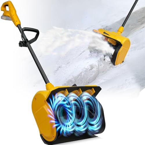 Cordless Snow Shovel Compatible with Dewalt 20V Max Battery 11 Brushless Motor Electric Snow Shovel for Driveway Max 20 Throw Distance Electric Snow Thrower for Patio Deck Driveway(Tool Only)