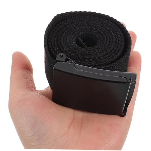 2pcs Men's Belt Training Belt Hiking Gear Web Strap with Buckle Hiking Accessories for Men Outdoor Supply Weaving Black3