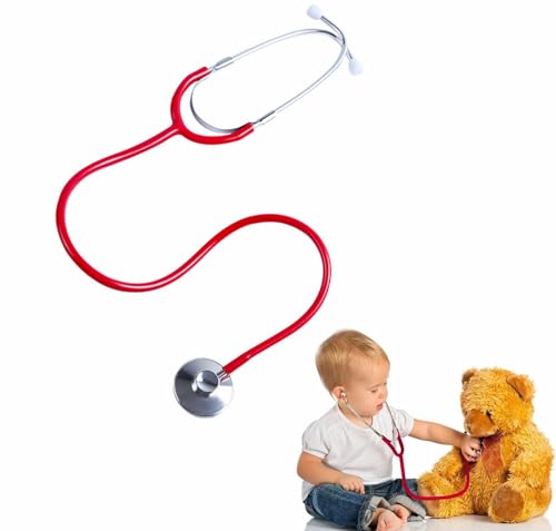 Estetoscopio Juguete, Estetoscopio Juguete Niños, Estetoscopio para Niños, Estetoscopio Metal, Estetoscopio Simulación, Estetoscopio De Metal, Juguete Juego Roles, Rojo