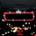 Unifizz Bling Rhinestone Rear View Mirror Cover, Car Rear View Mirror with Crystal Diamonds Bling Rhinestones Car Rear View Mirror Car Interior Trim(Red)