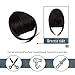 BARSDAR Real Human Hair Clip in Bangs - Natural Black Clip in Human Hair Bangs for Women - Natural Black Thick Bangs Extensions Fringe with Temples Real Hair Bangs Hairpieces