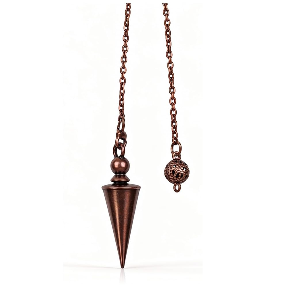 Jnchdghwa As Shown Hexagonal Cone Copper For Pendulum 9 Inch With Chain For Dowsing, Healing Tool For Pendulum Board Spiritually Significant Pendant