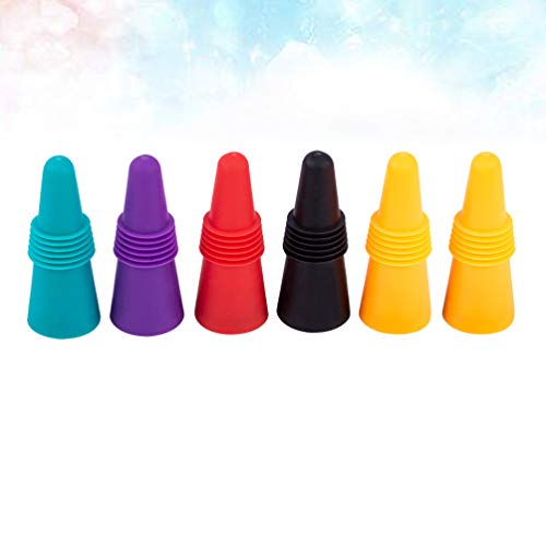Hemoton 6 peças de tampas de vinho de silicone reutilizável selador de garrafas de bebidas de substi