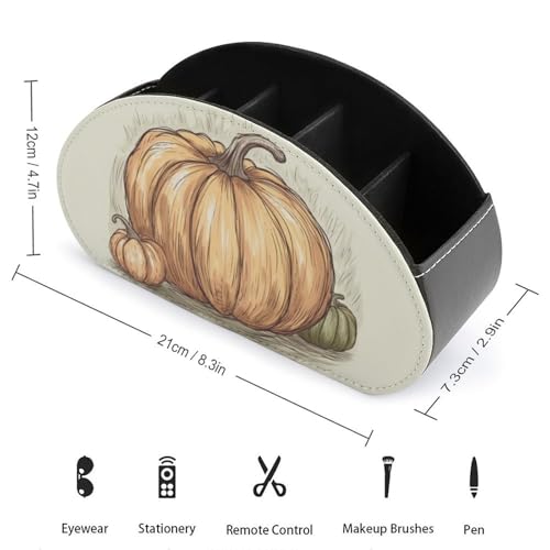 Organiseur de télécommande fini cuir PU de la collection Pumpkin Sketch