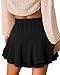 SANMM Skorts for Woman Mini Skirts for Women Summer Shorts Boho Casual Beach Ruffle Flowy Shorts 2026 Trendy Outfits Black XXL