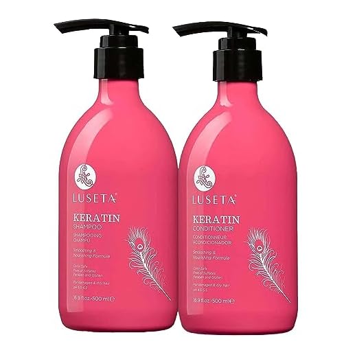 Luseta Keratin Smooth Shampoo & Conditioner Set, for Straight and Wavy Hair, 2 x 16.9 Oz
