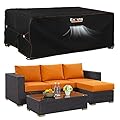 Enzeno Patio Furniture Set Cover, Outdoor Sectional Sofa Couch Set Covers Waterproof, Garden Dining Table Chair Set Cover Outside Rectangular Heavy Duty Weatherproof 90" L x 65" W x 28" H Black