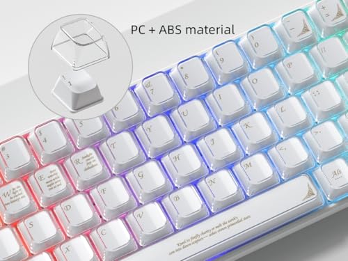 Image of dagaladoo Clear keycaps,Transparent Keyboard keycaps,Jelly Key caps Set,Shine Through keycap,Cherry Profile Keyboard caps for Mx Switches Mechanical Keyboard(White Jelly)