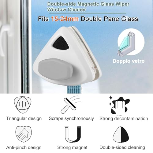 Limpiacristales Magnético Con Cuerda Anticaídas, Limpiador De Ventana Doble Cara 15-24mm, Ventanas Para Edificios Altos, Cepillo Limpieza Vidrio, Limpia Cristales Con Iman - imagen 4