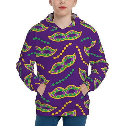 Carnival Masks and Beads Kids Pullover Hoodies Boys Sweatshirts Girls Athletic Clothes with Pocket - Main Image
