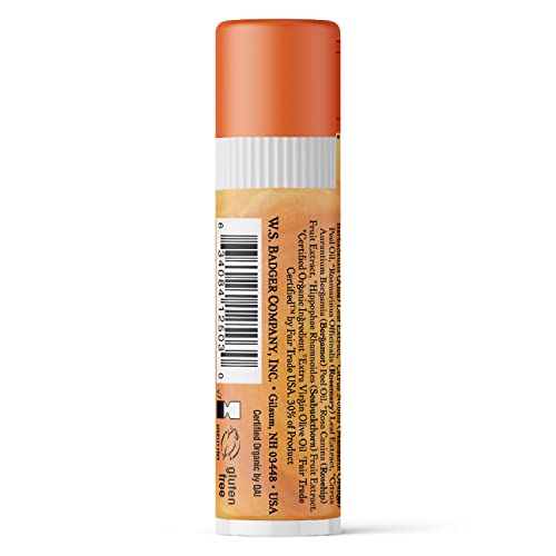 Badger - Cocoa Butter Lip Balm, Sweet Orange, Certified Organic Lip Balm, Fair Trade, Lip Butter, Lip Balm Cocoa Butter, Cocoa Care Lip Balm, 0.25 Oz (4 Pack) #TOP1