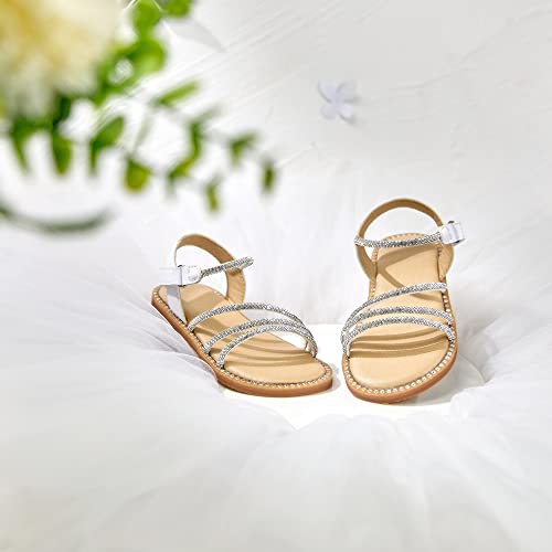 Felix & Flora Toddler Girl Sandals - Flower Girl Dress Shoes Open Toe Little Kid Summer Flats2