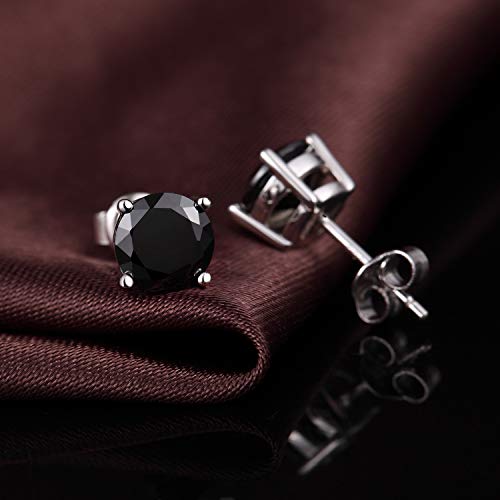 Black Stud Earrings Black Cubic Zirconia Earrings Fake Black Diamond Earrings Women Black Earrings Studs 6Mm Black Cz Earrings Black Stone Earrings For Women Silver Black Cz Stud Earrings For Women #TOP5