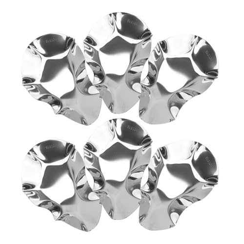 Angoily 6 Platos de Acero Inoxidable para Ostras Reutilizables Platos para Mojar Salsa de Soja Aptos para Horno Apilables y Antioxidantes Perfectos para Cocina y Servicio de Alimentos