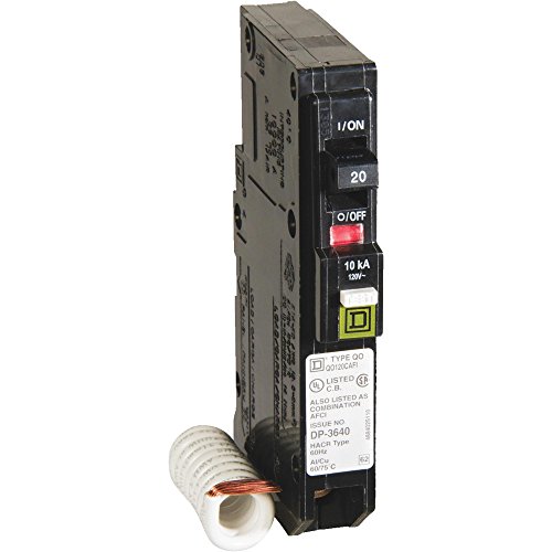 Square D QO 20 amps Arc Fault/Plug In Single Pole Circuit Breaker