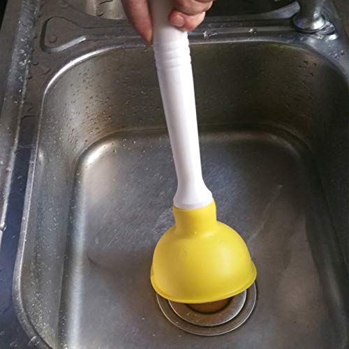 Coralpearl Pömpel Saugglocke Klein, Abfluss Kolben, WC Stößel Pumpe Sauger Stampfer Reiniger für Bad Toilette, Küche Waschbecken, Dusche Klempner Abflussreiniger Verstopfen Entferner Werkzeug, Gelb